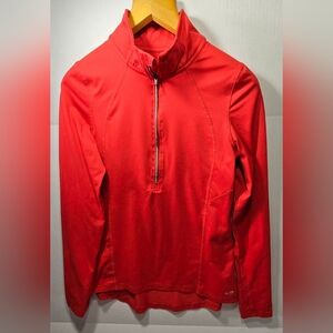 Champion Duo Dry Red Quater Zip 90% Polyester 10% Spandez With Thumb Holes